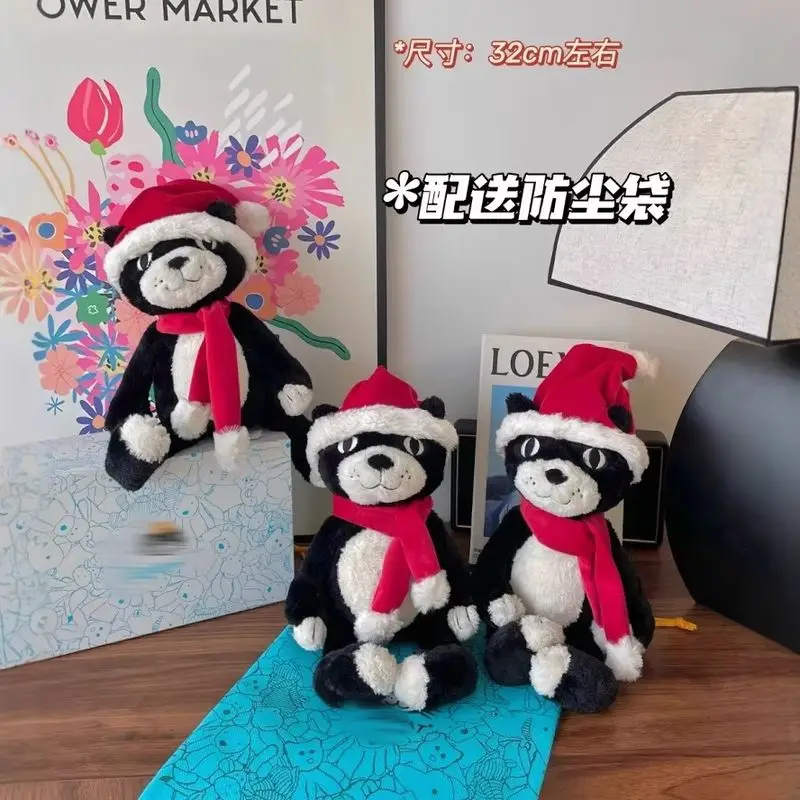 

Jellycat Рождественский Lucky Cat Plush - костюм Санты, кукла, ограниченная серия, мягкие игрушки, рождественский подарок для подруги и детей