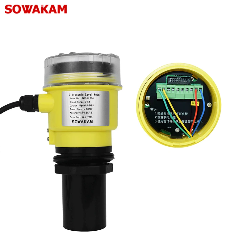 Imagem -02 - Ultrasonic Água Tanque Nível Medidor Sensor de Nível Ultrasonic 20m Alcance 420ma Rs485 Transmissor dc 24v 220v Fonte de Alimentação Swk-ul300a