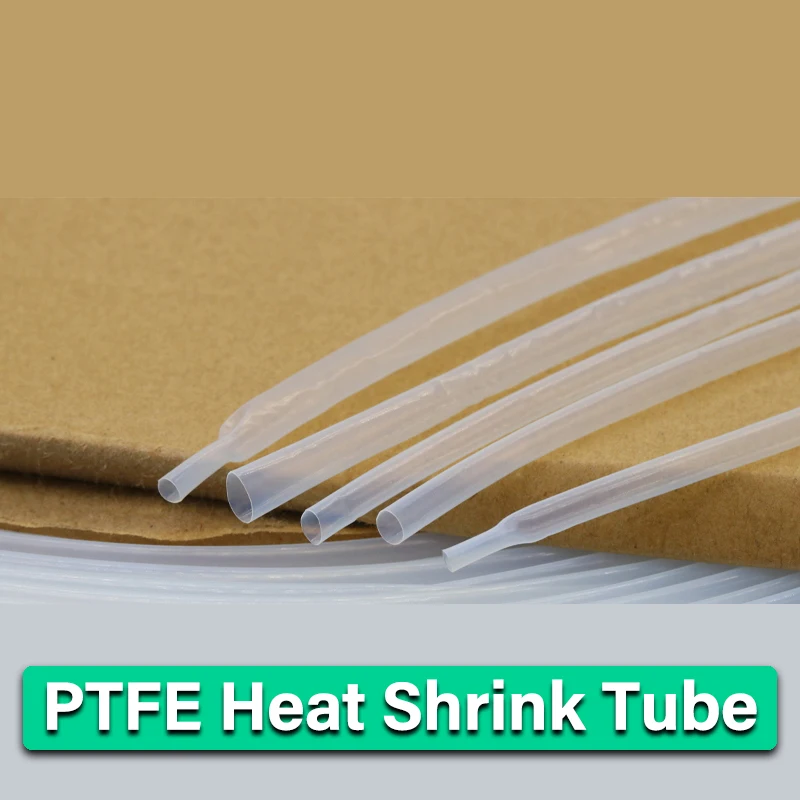 1/2/5m PTFE Heat Shrink Tube Diameter 2mm 4mm 6mm 8mm 9.6mm  High Temperature 260Deg. C/600V 4:1 Shrinkage Ratio Translucent