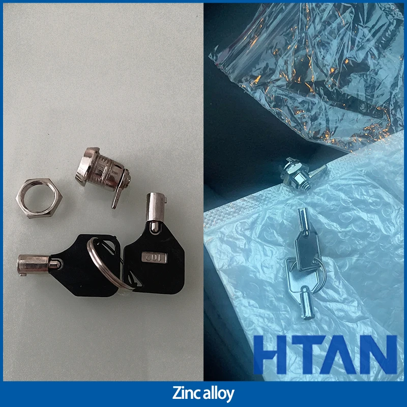 

6pcs Zinc Alloy Cam Lock Industrial Electrical Box Flat Circular Cam Drawer Plum Blossom Copper Key Iron Box Mailbox Lock