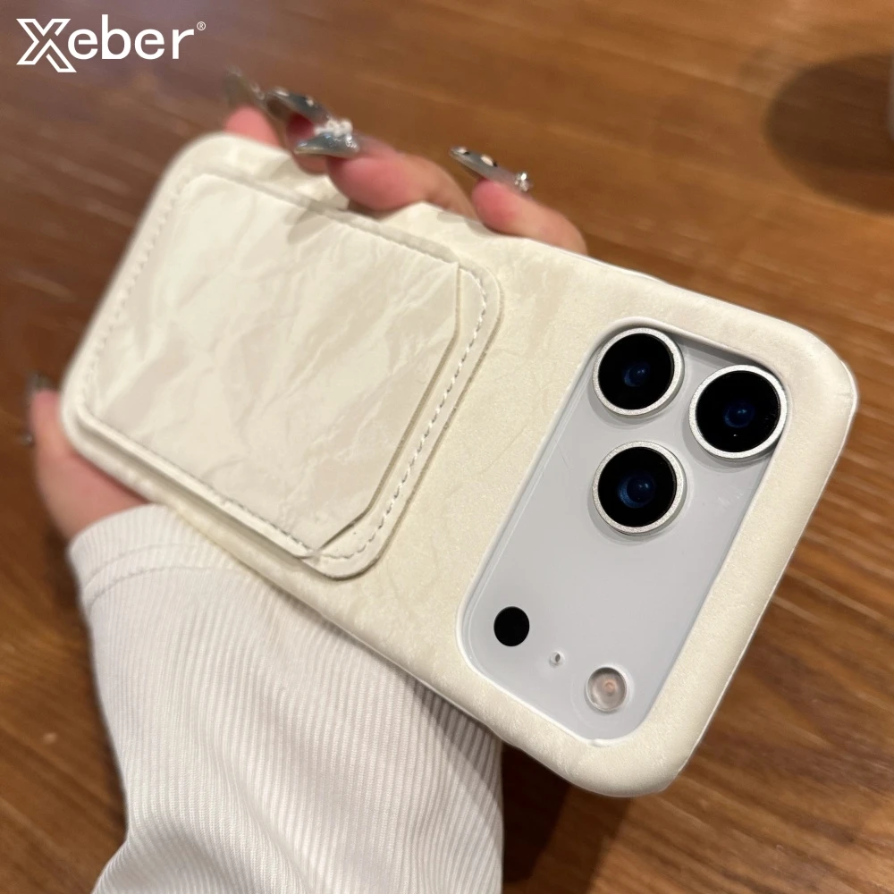 الفاخرة المخملية النسيج فتحة بطاقة المحفظة الحال بالنسبة آيفون 11 12 13 14 15 16 زائد 17 برو ماكس الهواء ماتي للصدمات الصلب غطاء الوفير #1