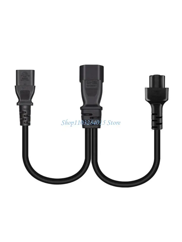 

R6FF 3-pin IEC320-C14 Male to IEC320-C13+C5 Female Power Supply Converter Cable Line
