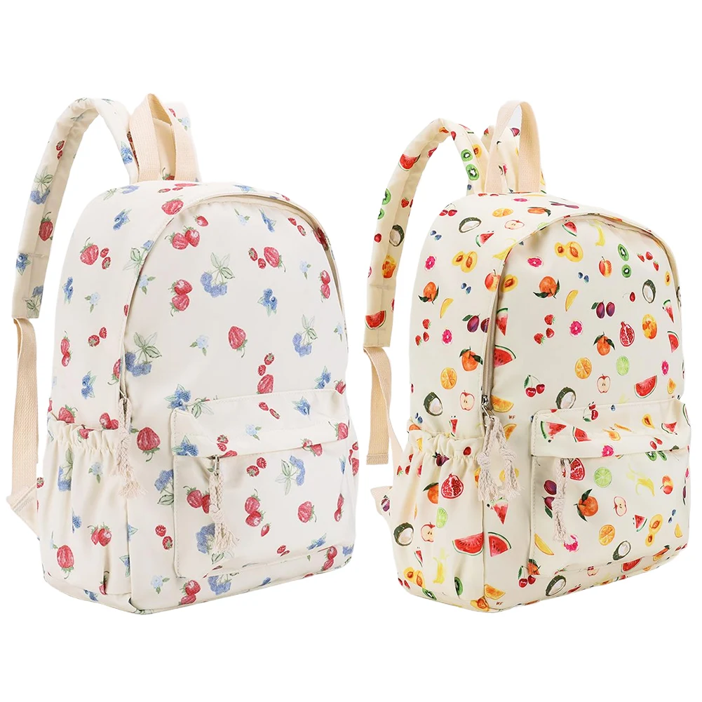 حقيبة ظهر مدرسية من القماش مطبوع عليها زهور للفتيات والنساء، حقيبة ظهر كاجوال للسفر للعمل والسفر والكلية المدرسية الثانوية #4