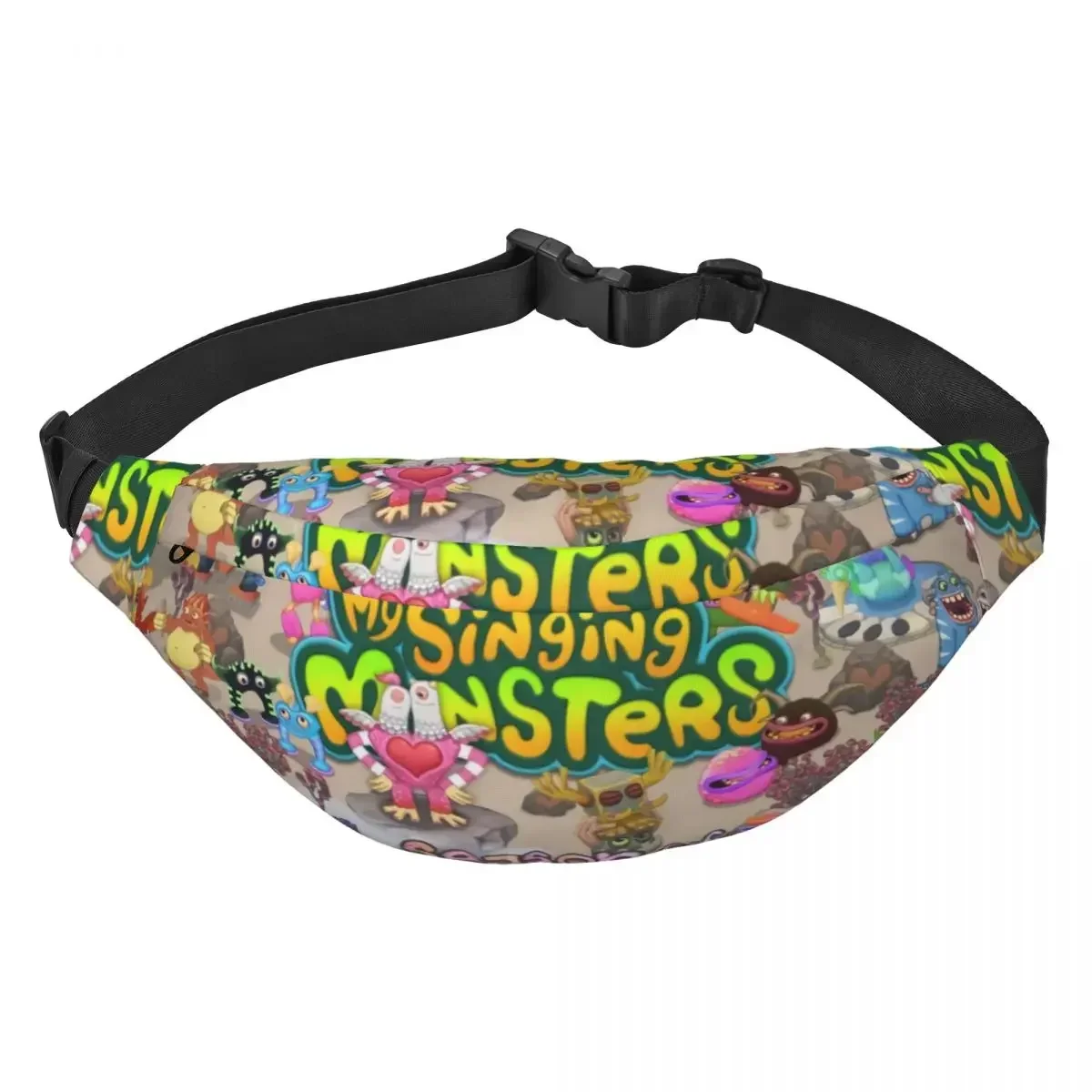 Fashion My Singing Monsters Music Action Game Fanny Pack Men Women Sling Crossbody Waist Bag for Traveling Phone Money Pouch