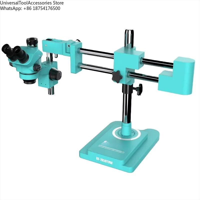 Double Boom Microscope 7-50X Magnification Digital Electronic Trinocular Stereo Mobile Repair Tool RF7050TVW