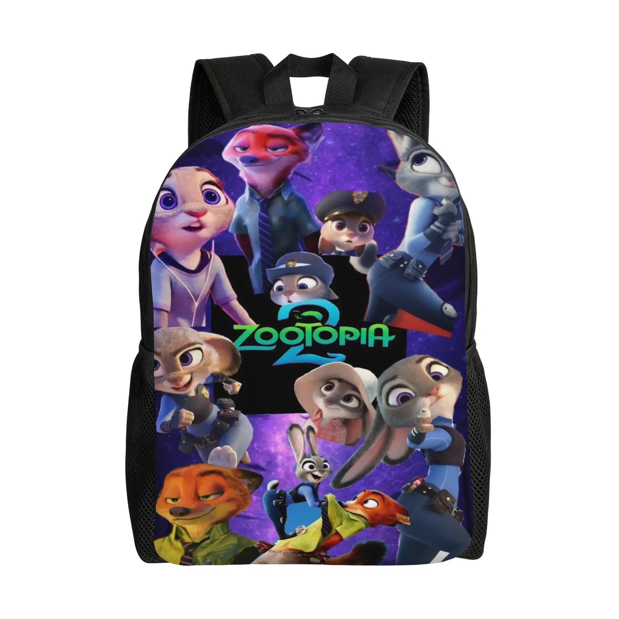 

Рюкзак Zootopia 2 Ник Уайлд Джуди Хоппс, студенческий рюкзак с принтом, полиэстер, милые школьные сумки, рюкзак для тренировок