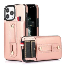 Wristband Retro Flip Leather Case For iPhone 16 Pro Max 15 Plus 14 13 12 11 X XS XR 7 8 Plus Multi Card Slot Holder Wallet Cover