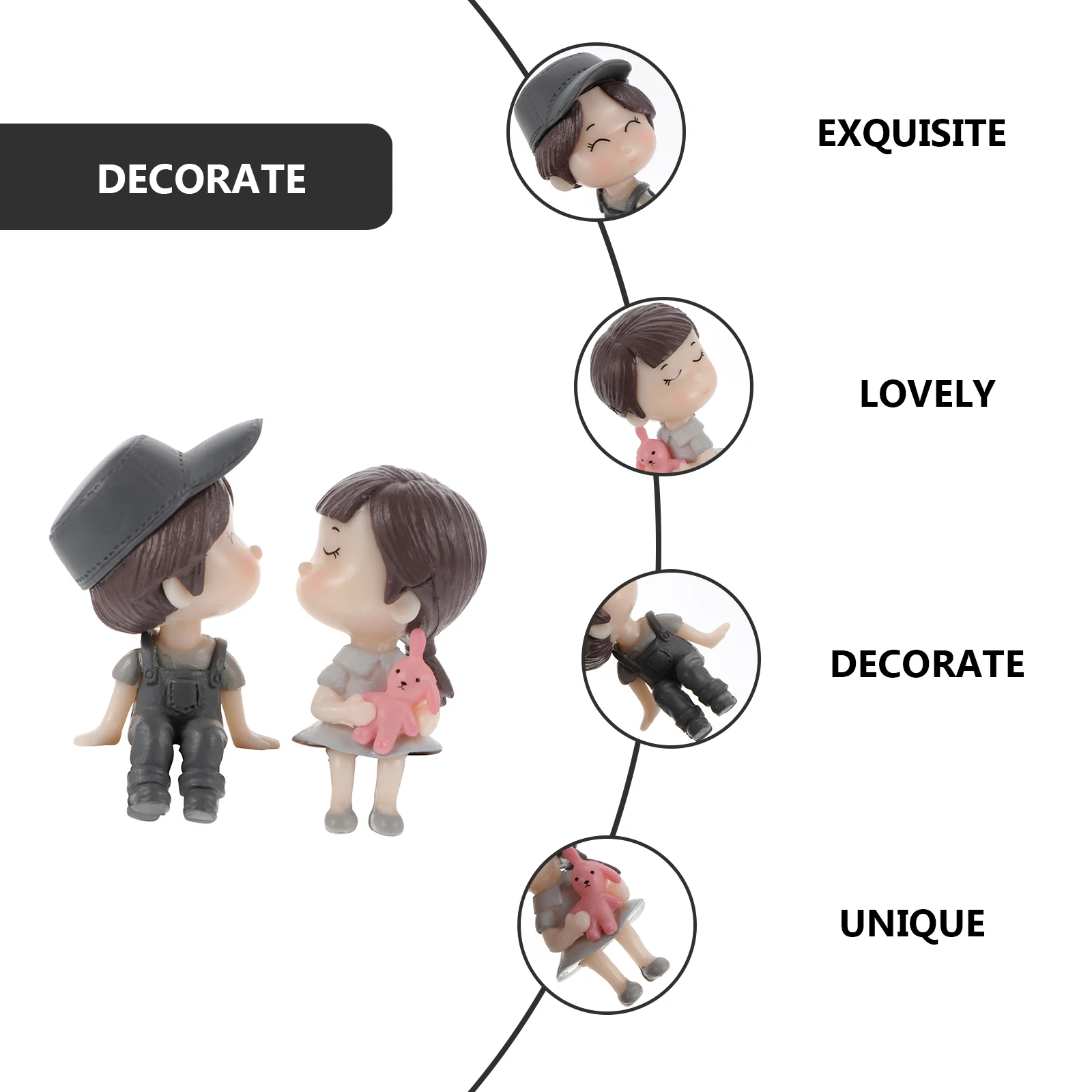 

1 Pair Couple Adornment Resin Statue Home Wedding Valentine'S Day Desktop Ornament Decoration Desktop Couple Gift