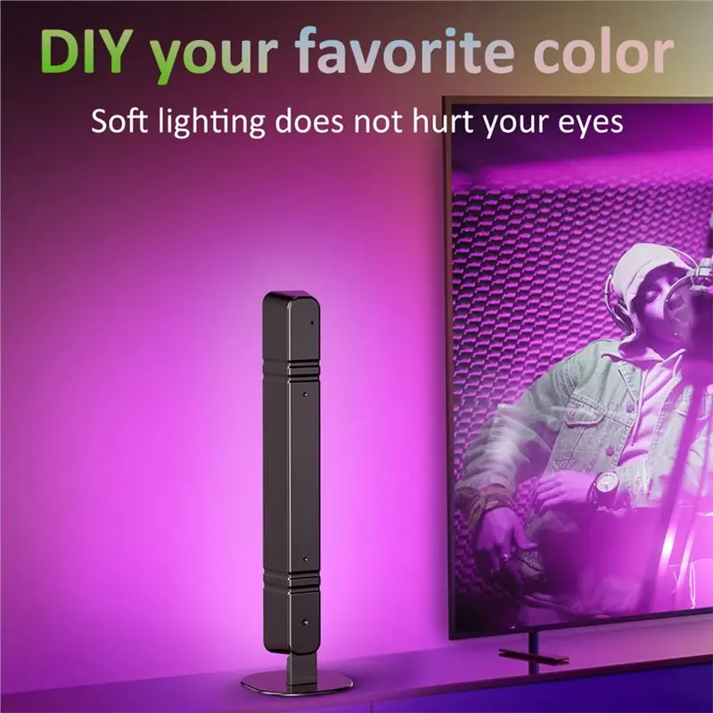 Luz de recogida B64C RGB, barra de luz de ritmo musical, luz de escritorio recargable, 2 uds. Para decoración de sala de juegos, ambiente de fiesta