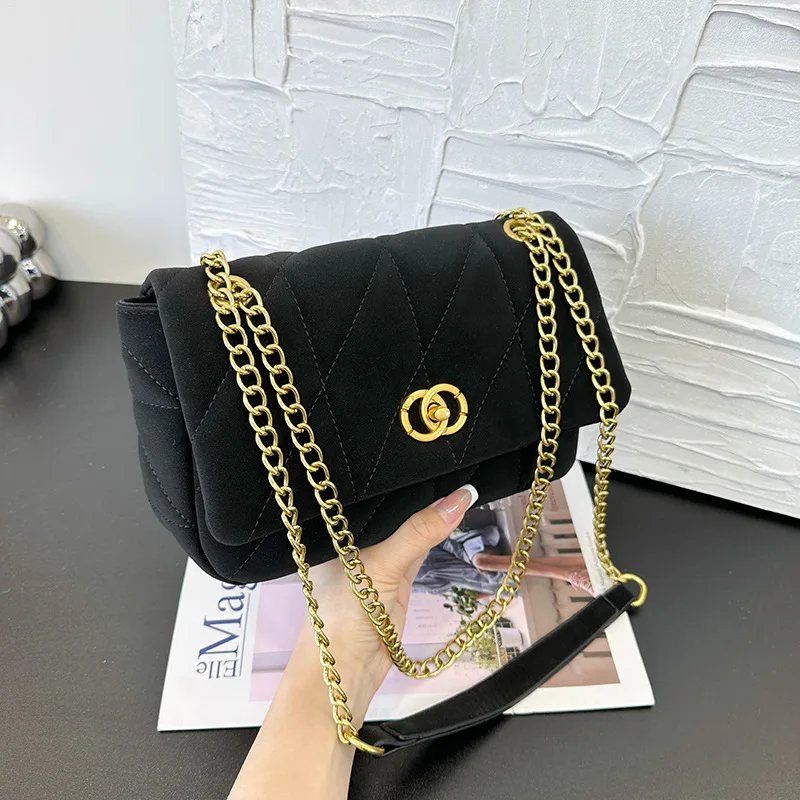 

Новая модная матовая женская сумка | Модная цепочка через плечо, элегантная универсальная сумка с откидной крышкой