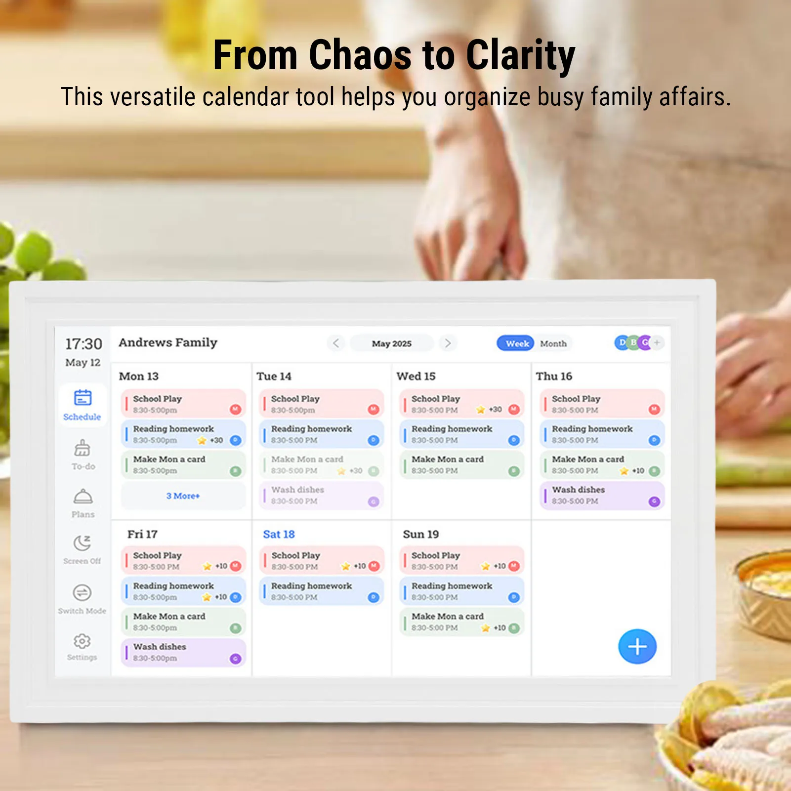 

15.6in Family Planner Calendar Smart Digital Calendar 1920x1080 HD Interactive Touchscreen w/ APP Cloud Photo Frame Art Gallery