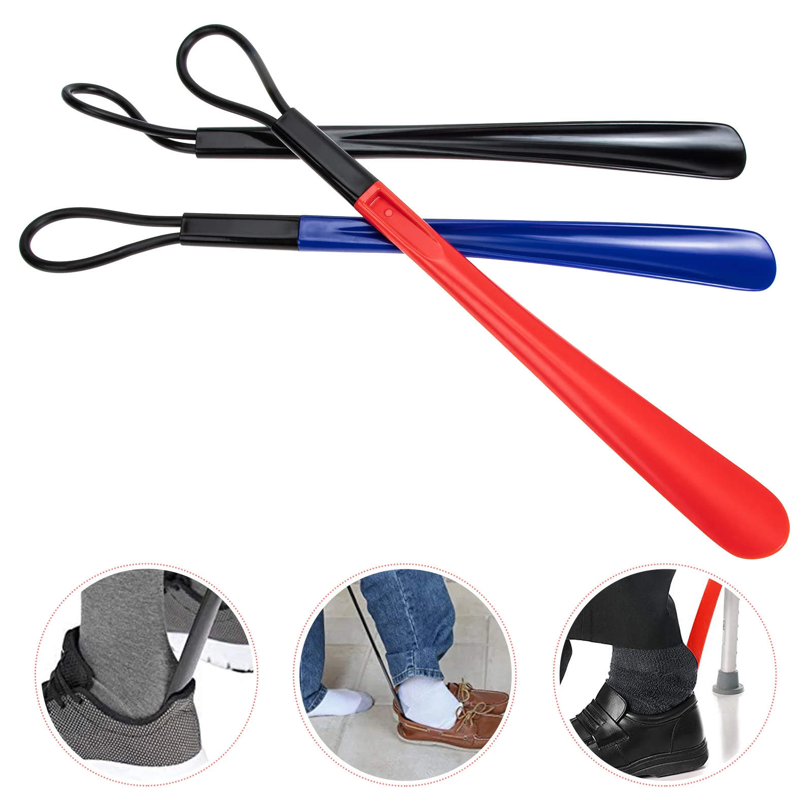 3 Pcs Super Long Shoehorn Elder Sneakers for Men Handled Wearing Auxiliary Tool