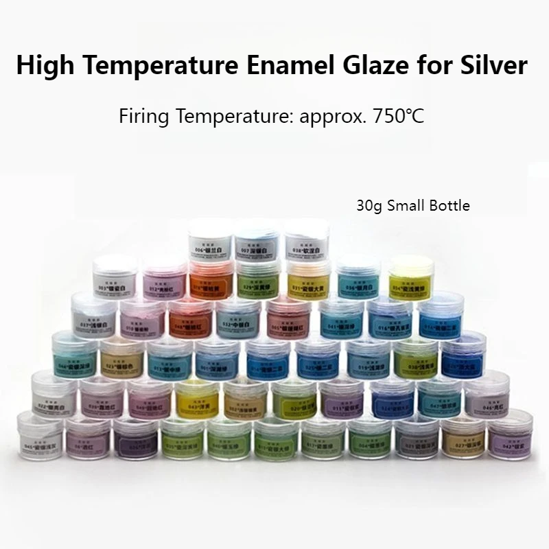 30g Gold Silver Copper High Temperature Enamel Transparency Glaze Powder Handmade DIY Jewelry Decorative Painting Glaze Powder