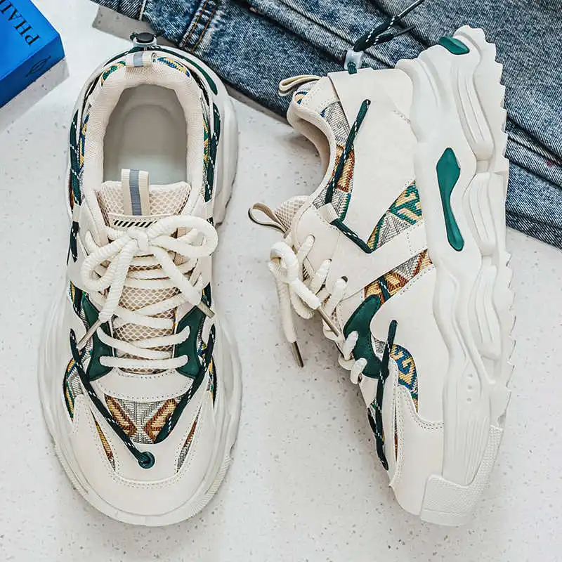 

Мужские повседневные кроссовки на высокой платформе из искусственной кожи, белые, для туризма и активного отдыха, стильные и удобные