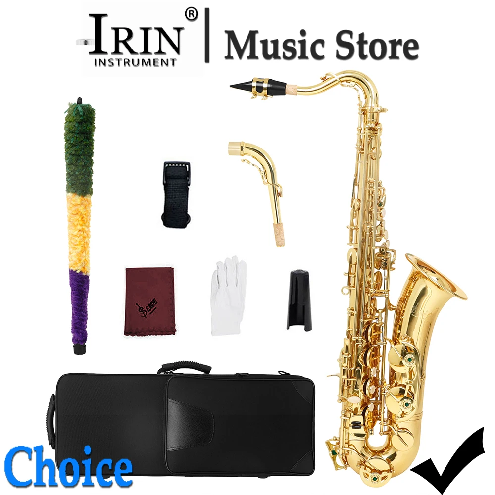 SLADE Tenor Saxophone C Key Brass White Shell Keys Gold with Case Mouthpiece Straps Strap Gloves Cloth Neck Ligature Reed