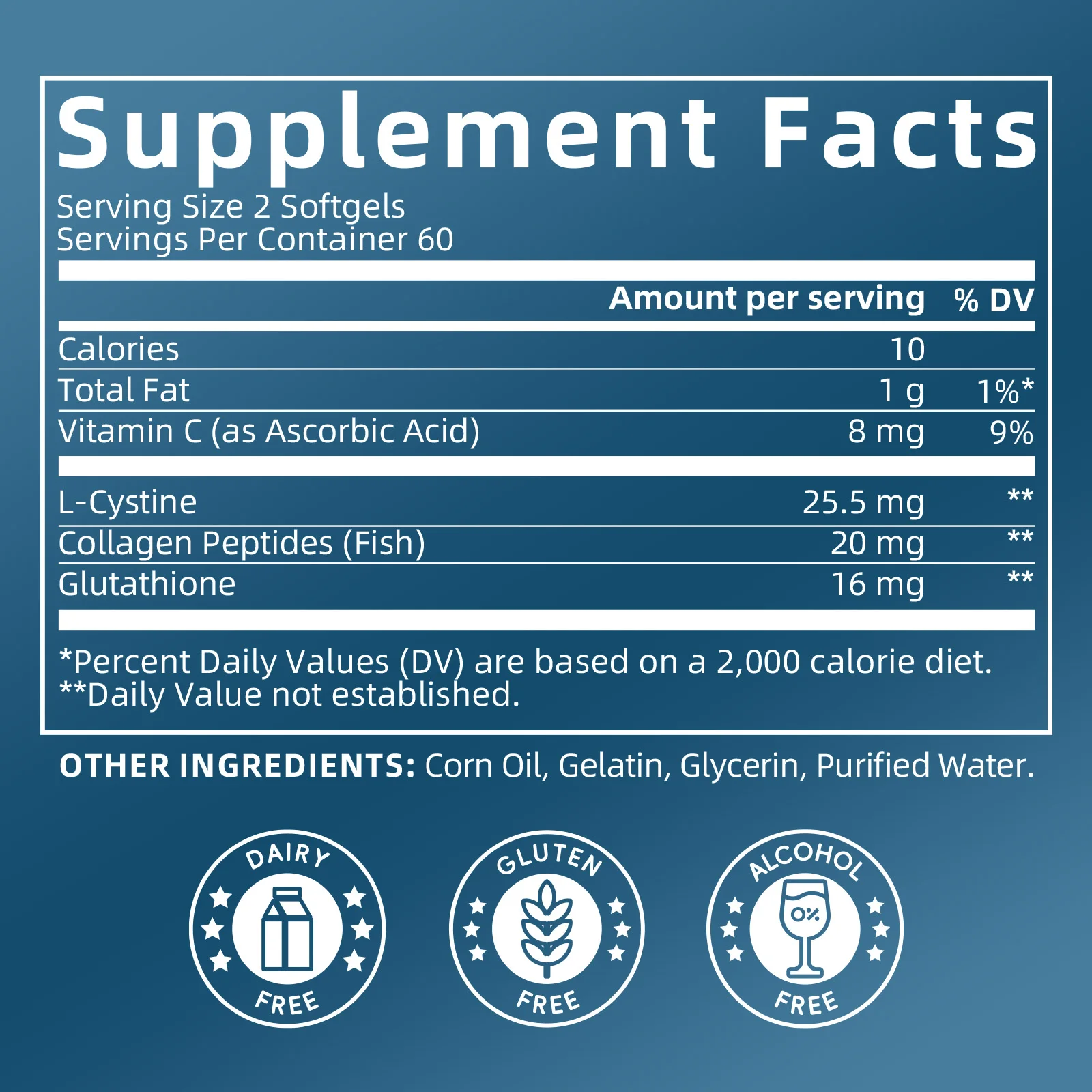 GPGP Greenpeople Glutathione Collagen Capsules for Hair Skin Nails Teeth Joints Health Strengthens Immune System, Antioxidant