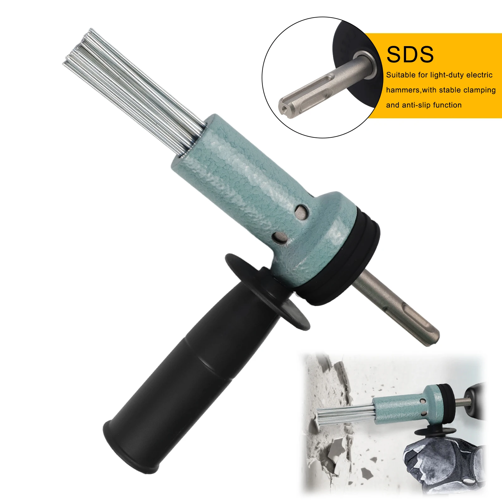 Industrial Tool Electric Hammer Adapter Hardened Steel Construction Heavy-Duty Use 155mm 210mm Rust Removal Tasks