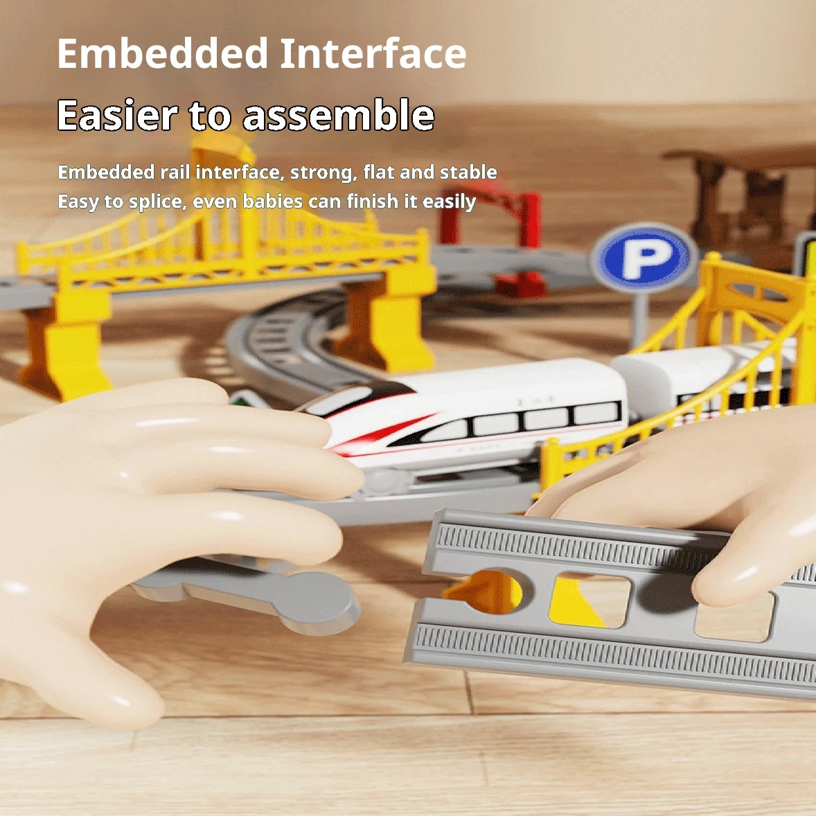 مجموعة قطار كهربائي للأطفال مع لعبة مسار سيارة تجميع نموذج هدية تعليمية عالية السرعة للسكك الحديدية مجموعة لعب هدية جديدة #2