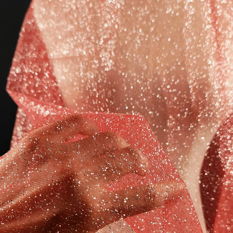 Sequin pressed silver Tulle wedding dress veil pommel skirt fabric Wedding background bright yarn children\'s clothing fabric