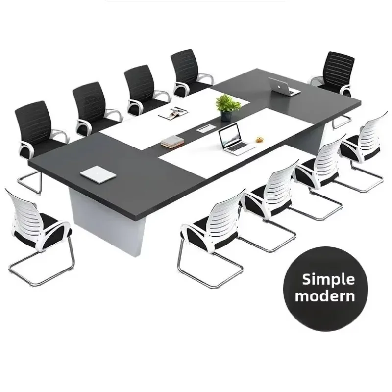 

Simplified Conference Table, Rectangular Large Panel Commercial Negotiation Table and Chair, Office Table and Chair Combination