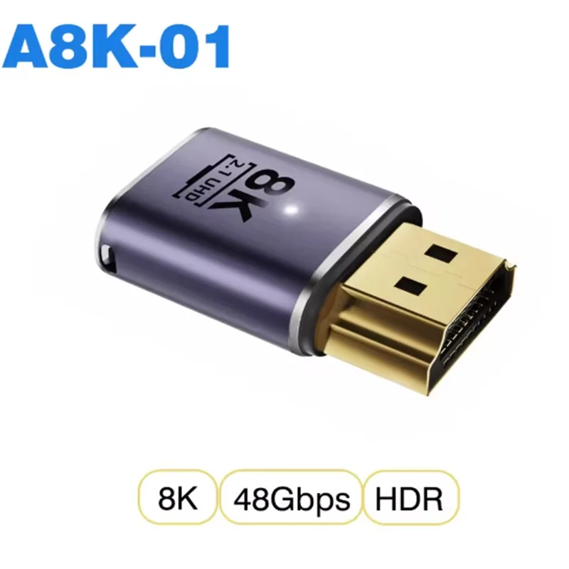 8K HDMI-Compatible Extender Adapter HDTV2.1 Male to Female Elbow Converter 4K 120Hz UHD2.1 For PS4 PS5 HDTV Laptop Monitor