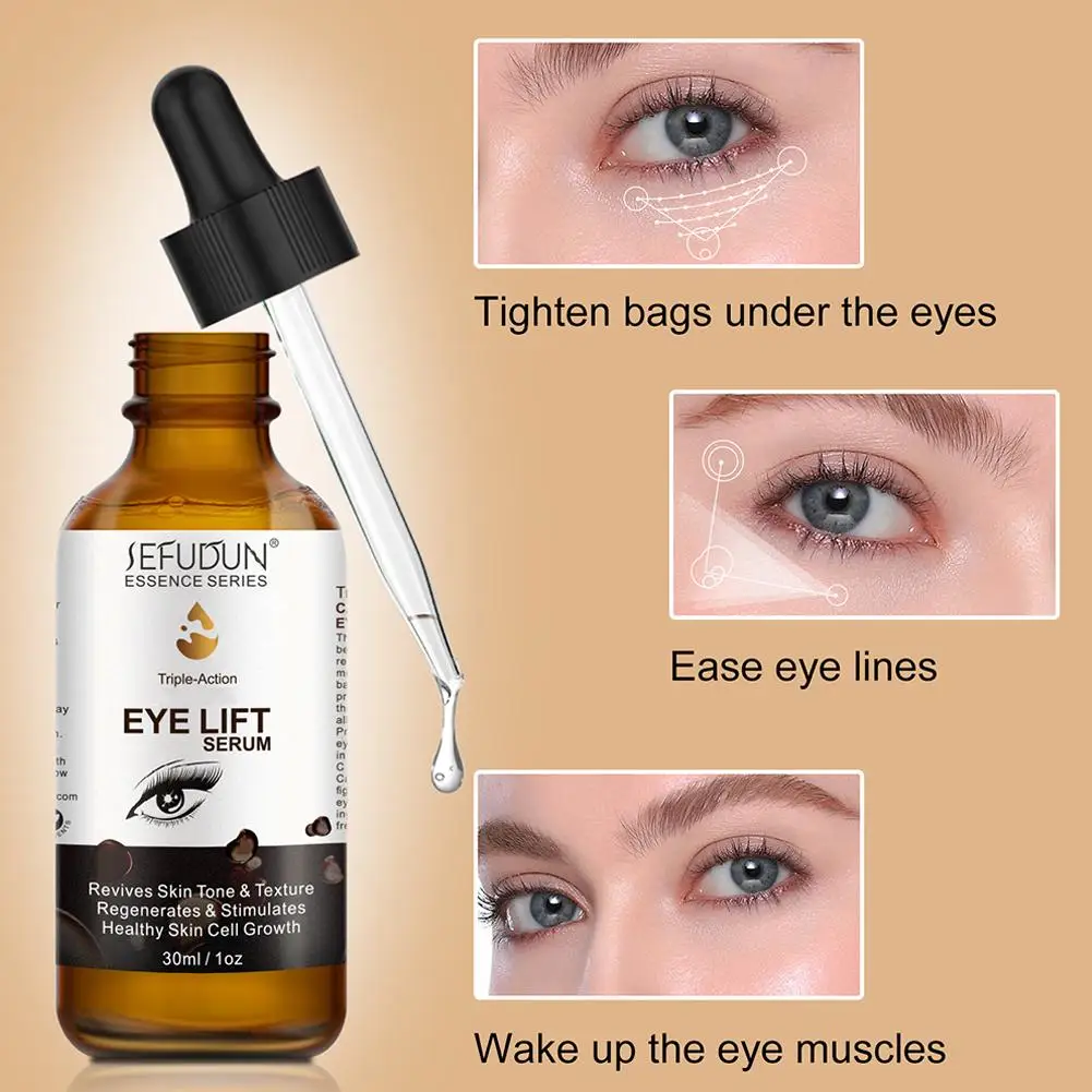 Suero para ojos antilíneas finas, elimina las ojeras, elimina la decoloración de las bolsas oculares, esencia para los ojos, inhibe el brillo, cuidado de los ojos, 30ml