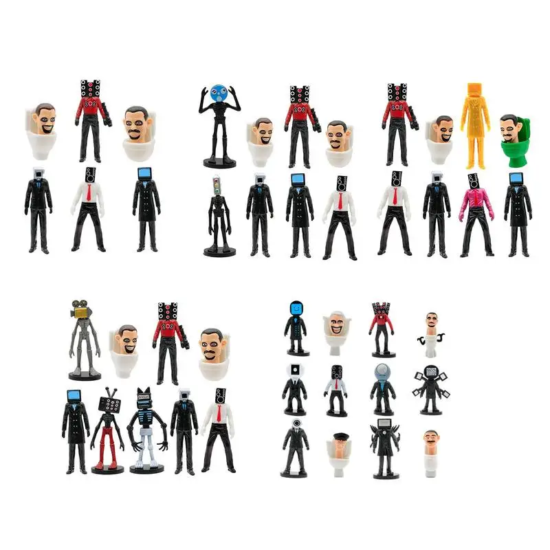 Skibidi Toilet Figure Set Toilet Man VS Monitoring Man Hand Office Figure Titan Audio Man TV Man Camera Man Game Model Ornament