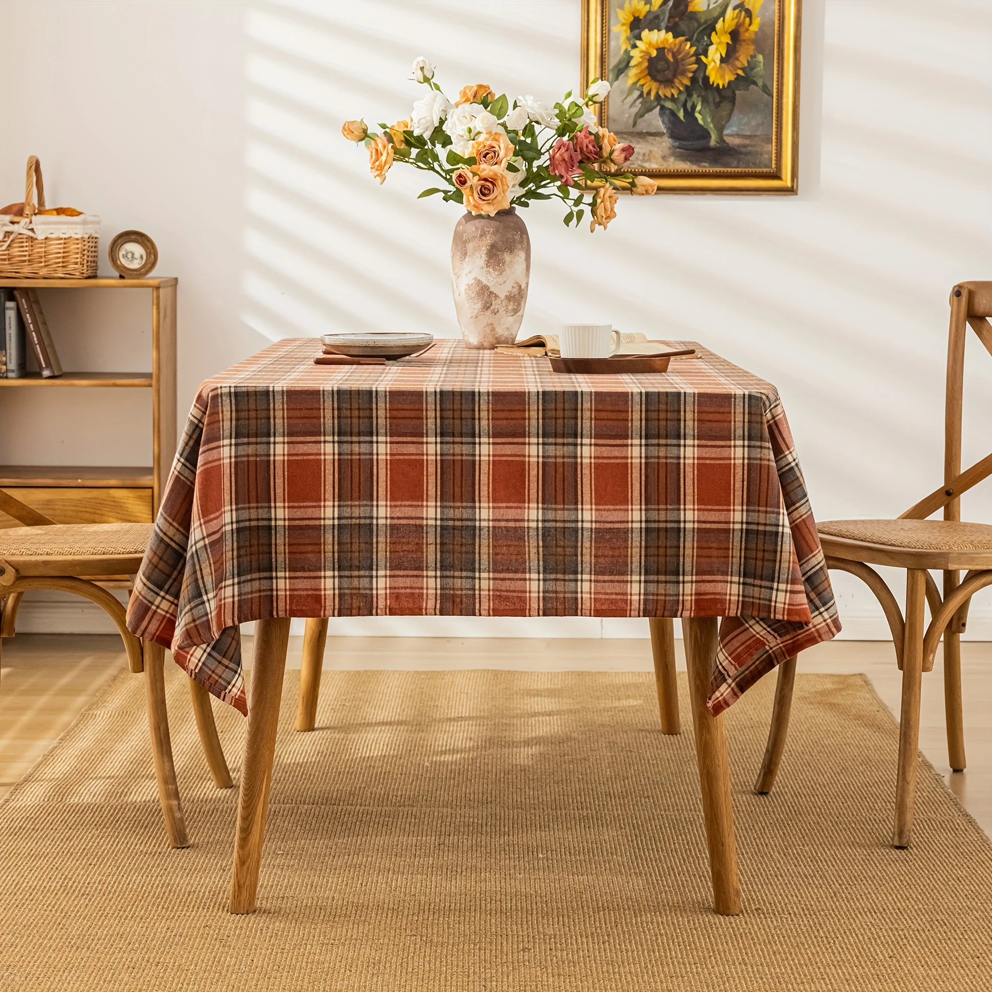 Event & Party Supply - Herbstliche karierte Tischdecke im britischen Retro-Stil,