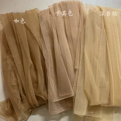 Champagne Nude color vertical feeling encrypted soft mesh wedding event background decoration mesh wedding dress mesh fabric