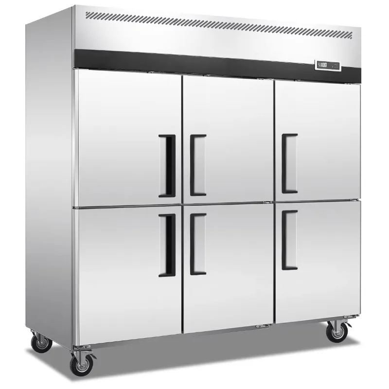 Six Door 1500L Air-cooled Vertical Commercial Kitchen Refrigerator Restaurant Freezer Refrigeration