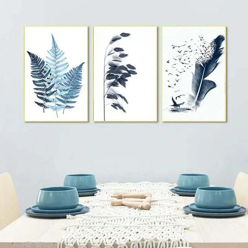 Ink Temperament Wall Art - Dandelion & Feather Classic Abstract HD Canvas Prints for Living Room & Bedroom Home Decor