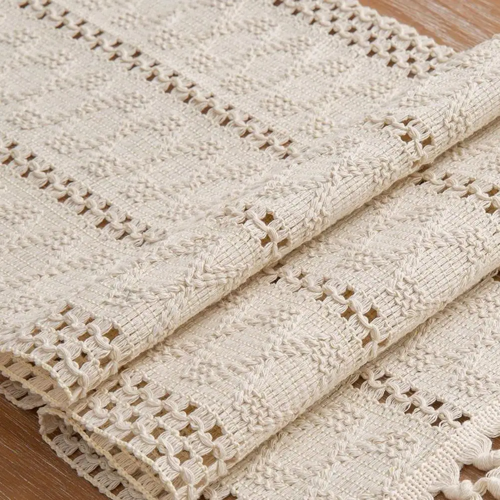 Desk Runner Boho Table Runner with Tassels Rustic Woven Farmhouse Decor Bohemian Wedding Bridal Shower Home Decoration 12x71