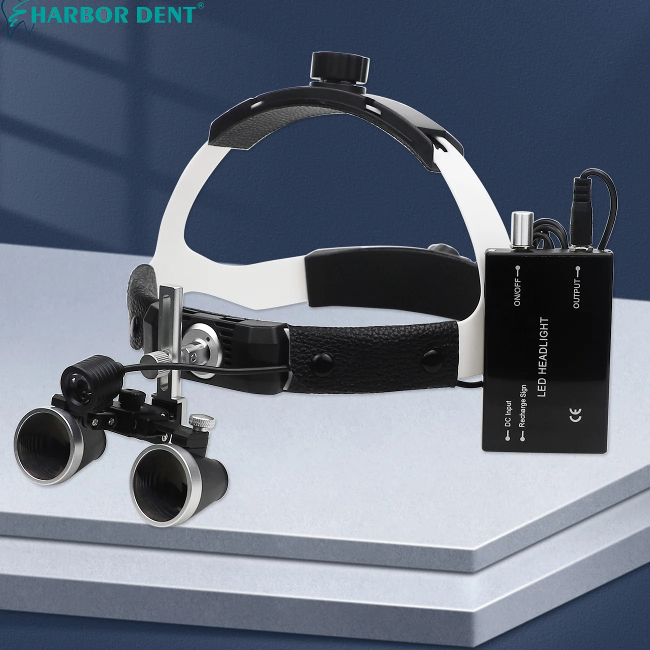 2.5X 3.5X Binocular Dental Loupes with 3W LED Light Optical Glass Lens Helmet Head-Mounted Magnifier Metal Box