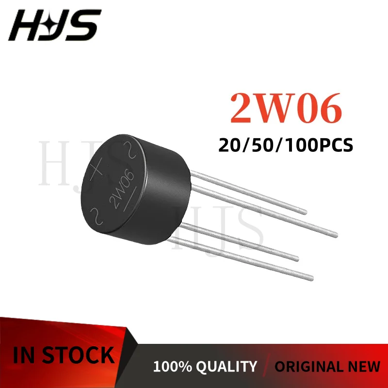 20-100PCS 2W06 2W*06 Brand New Bridge Rectifier stack 2A 600V Fast Shipping In Stock