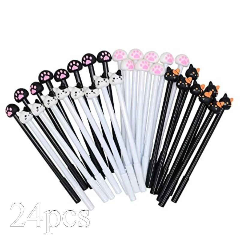 conjunto-de-canetas-esferograficas-kawaii-com-tema-de-gato-24-pecas-tampa-em-forma-de-cabeca-de-gato-caneta-de-escrita-com-tinta-preta-de-05mm-presente-de-material-escolar-e-de-escritorio