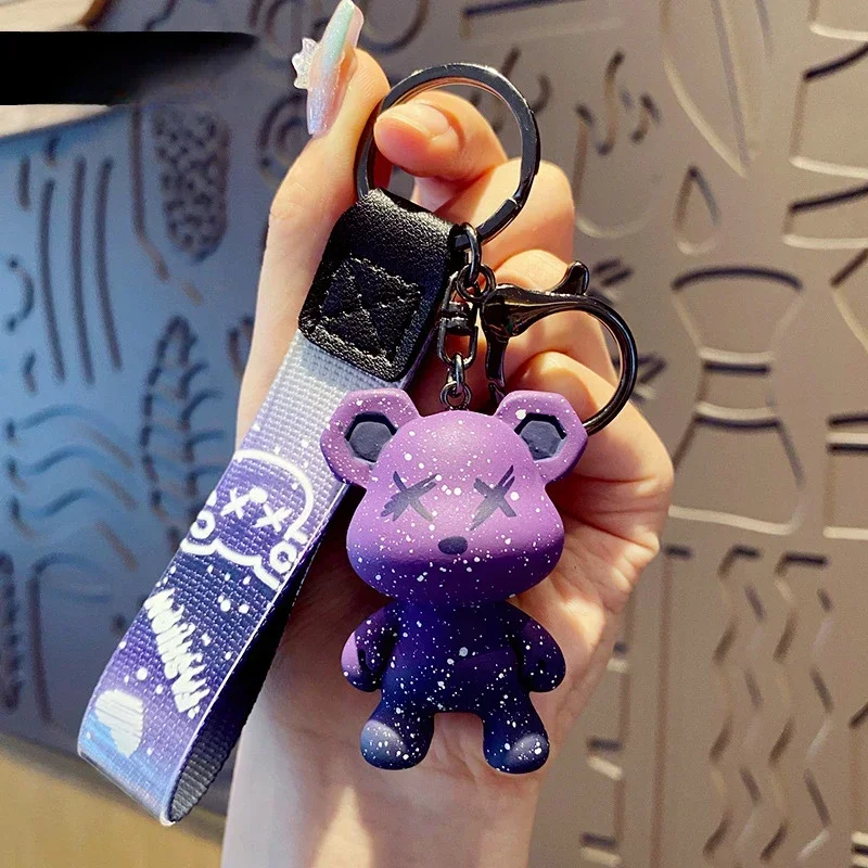 Chameleon Bear Car Keychain Men's and Girls' School Bag Hanging Accessories