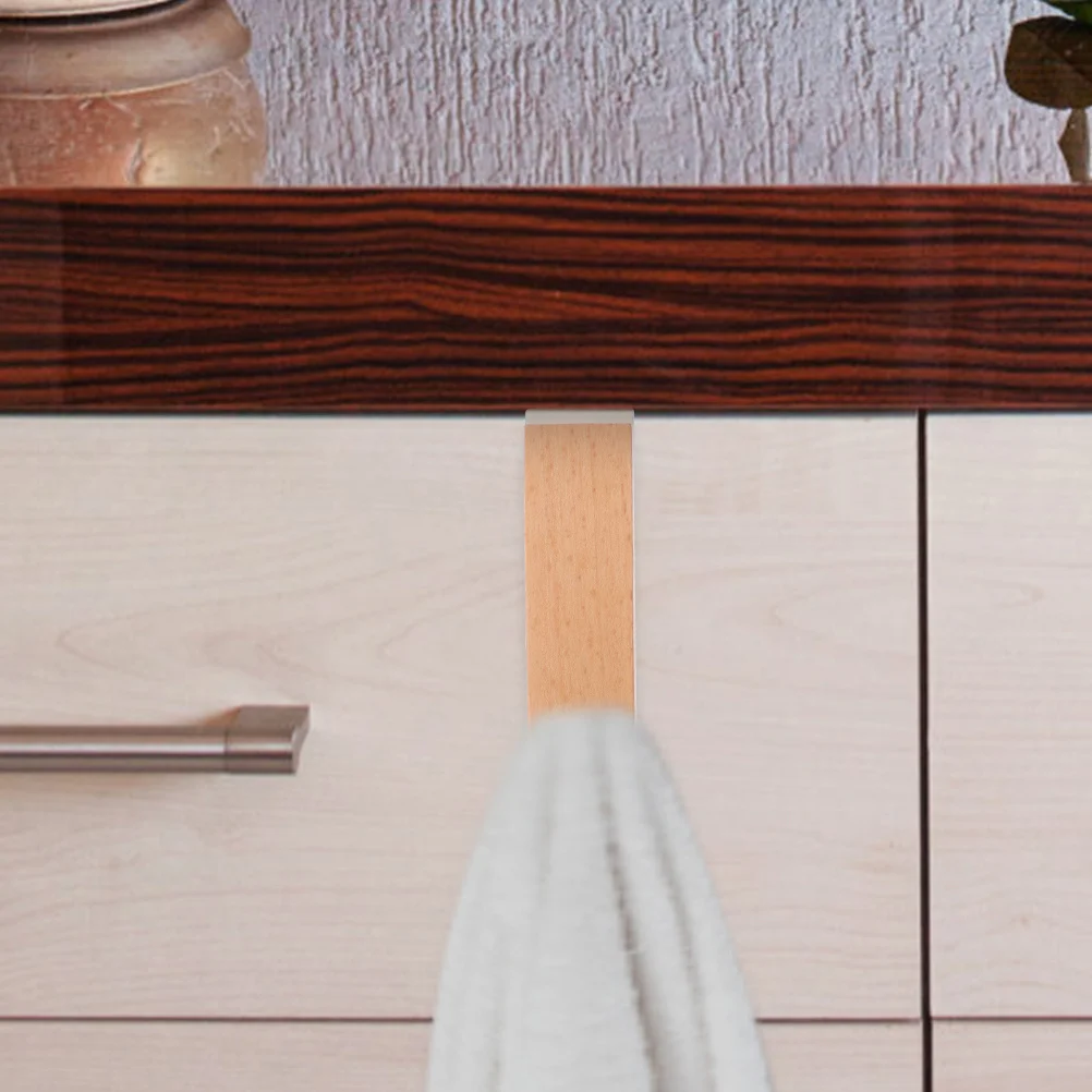 

Sturdy Over Door Hook Iron Wood Material Space Saving Door Back Hanger for Clothes Towels Hats Kitchen Living Room Storage