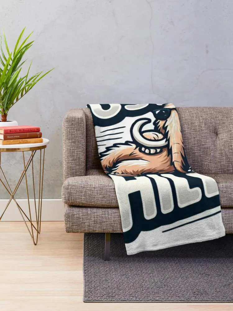 Just Chillin with Cool Woolly Mammoth Graphic Throw Blanket for winter Bed Fashionable Blankets