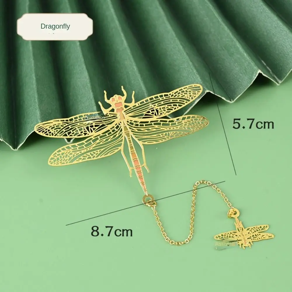 New Year Gift Pendant Metal Bookmark Roses Dragonfly Lotus Leaf Book Mark Maple Leaves Ginkgo Biloba Leaves Rose Bookmark Lovers