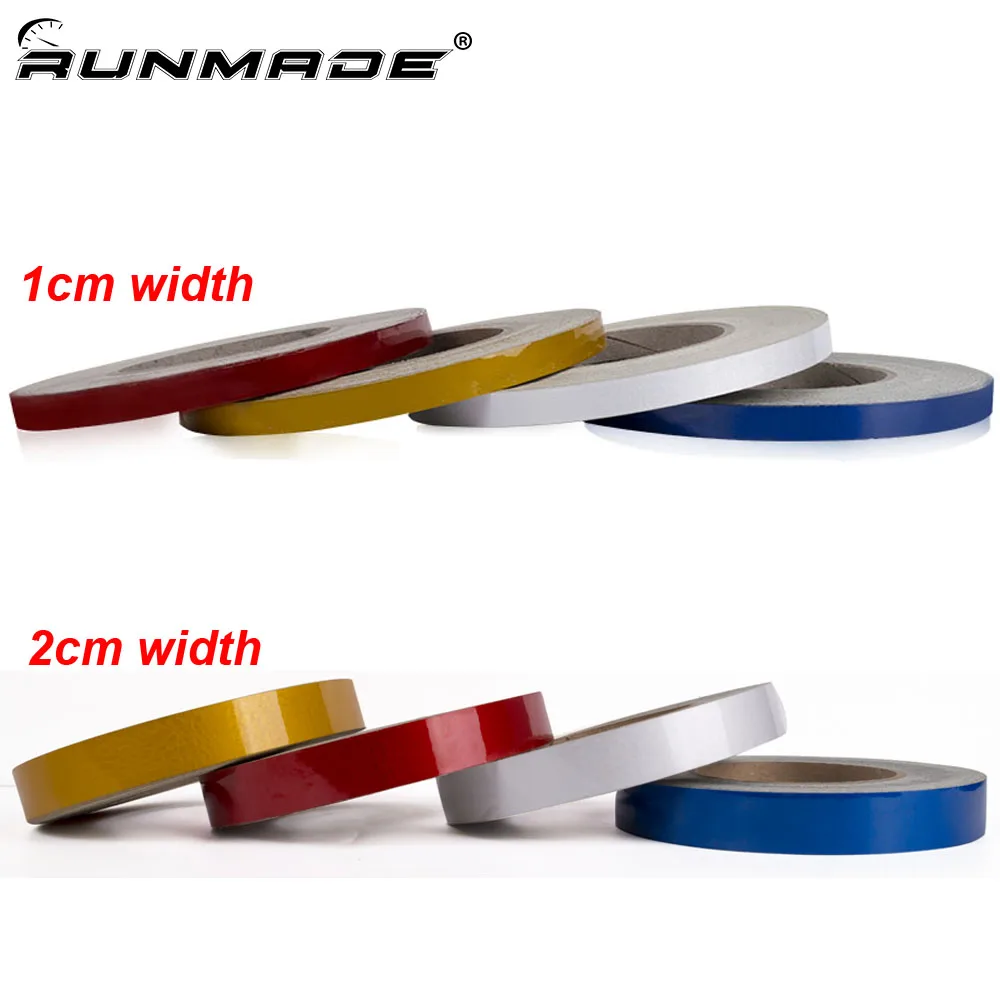 runmade Reflective Waterproof Safety Warning Tape 1cm/2cm X 5m Universal Auto Motorcycle Bike Car Styling Sheeting Sticker
