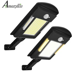 Solar Street Lights Outdoor Waterproof 158 LED Solar Powered Security Garden Light with Motion Sensor Adjustable Lighting Angle