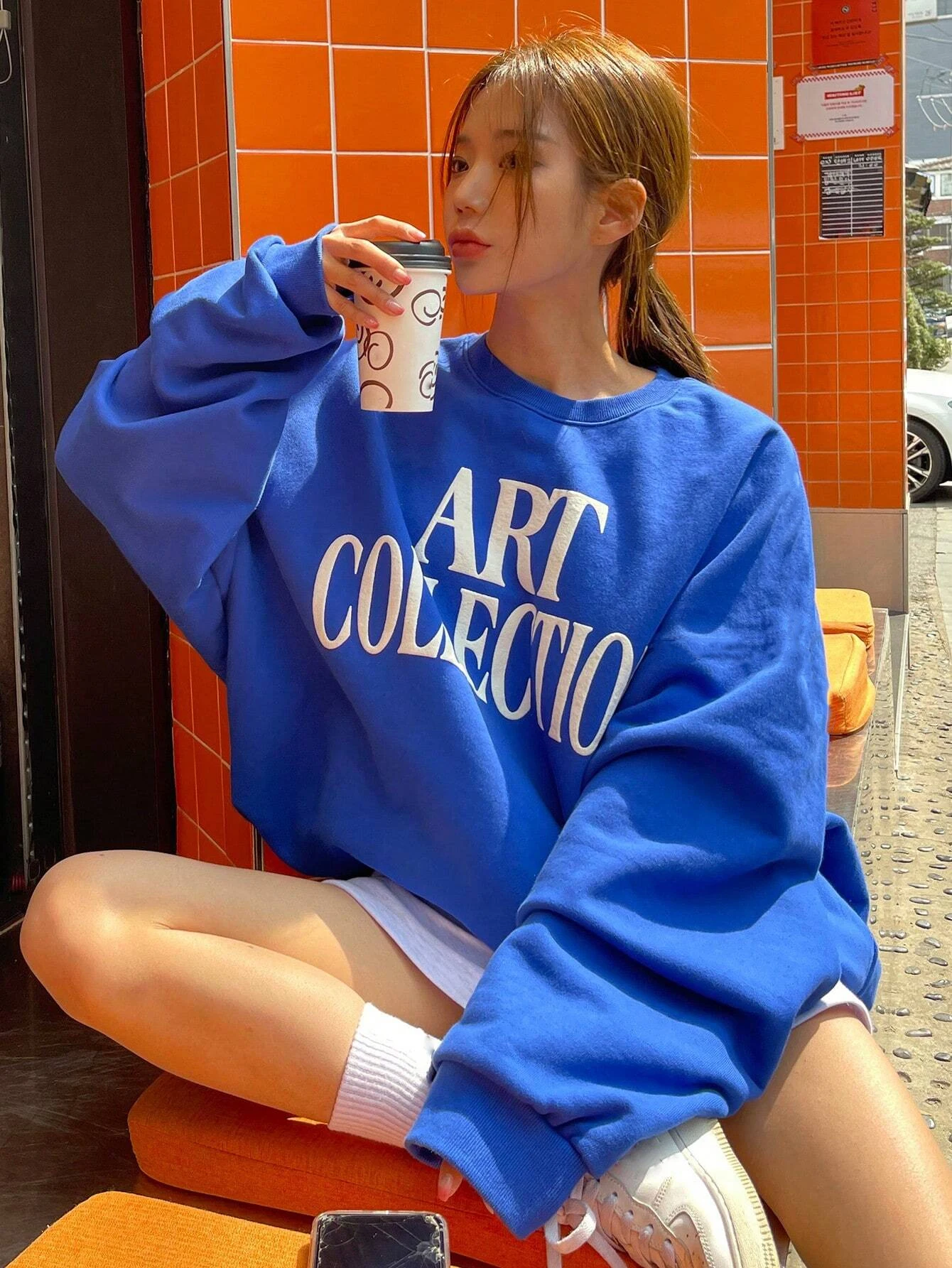 Art Collectloy Letter Printing Women Sweatshirt Harajuku Casual Hoody Fashion Loose Hoodie Autumn Warm Vintage Fleece Woman Top