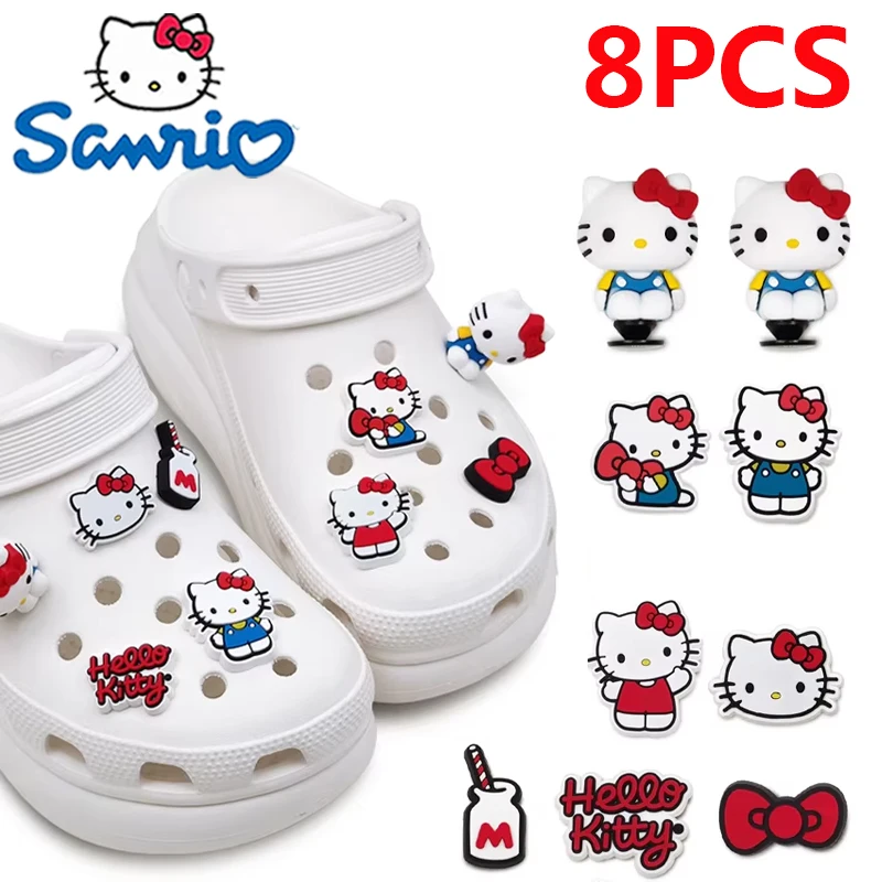 

1Set Sanrio Hello Kitty Series Hole Shoes Accessories 3D Cute DIY Cartoon Shoe Buckles Detachable Decorative Buckles Wholesale