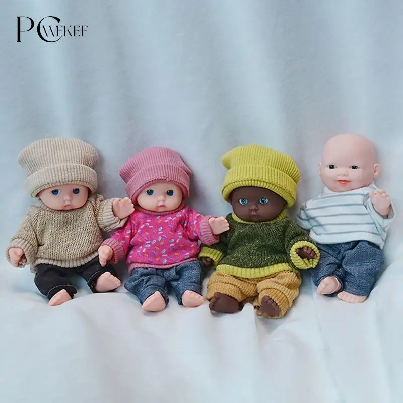 Reborn Dolls Baby Reborn Silicone Reborn Baby Doll 12cm Palm Dolls Pajamas Dress Simulation Baby Reborn Baby Doll Toys