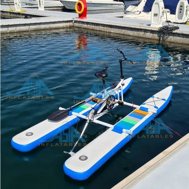 Factory Price Inflatable Water Pedal Bike Boat For Water Sports Inflatable Floating Pedal Bicycle Aqua Bike Sea Water Bike