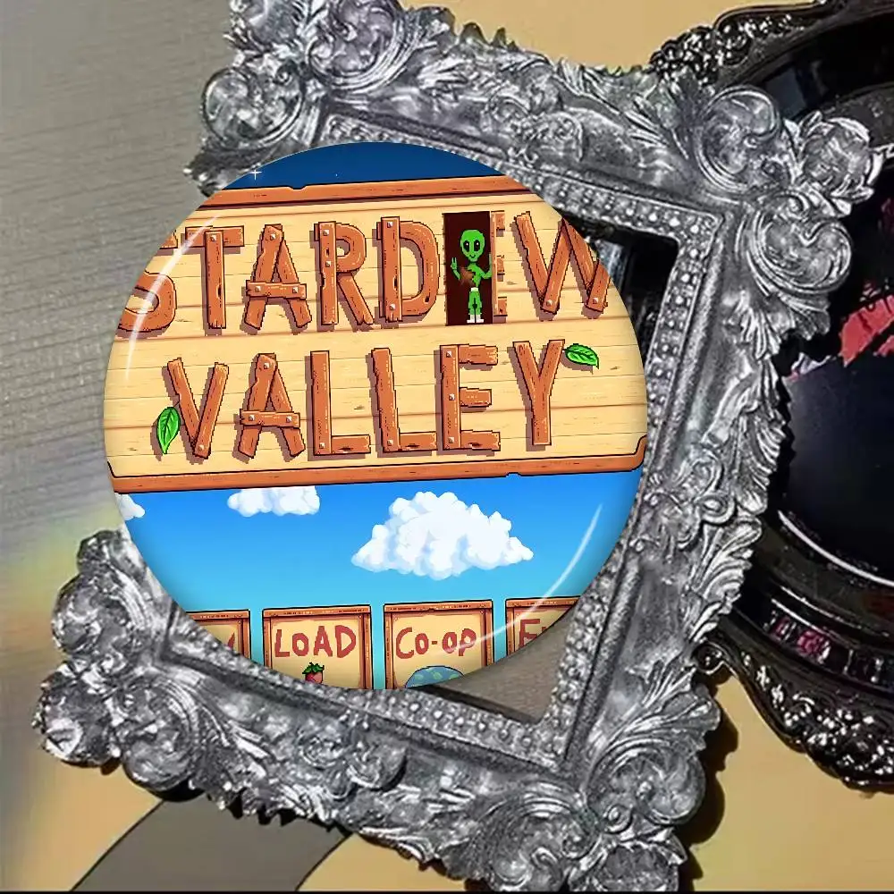 Stardew Valley game 32/44/58mm Round Cartoon Brooches Handmade Pins for Backpack Jewelry Accessories Gifts Creative Badge view 6