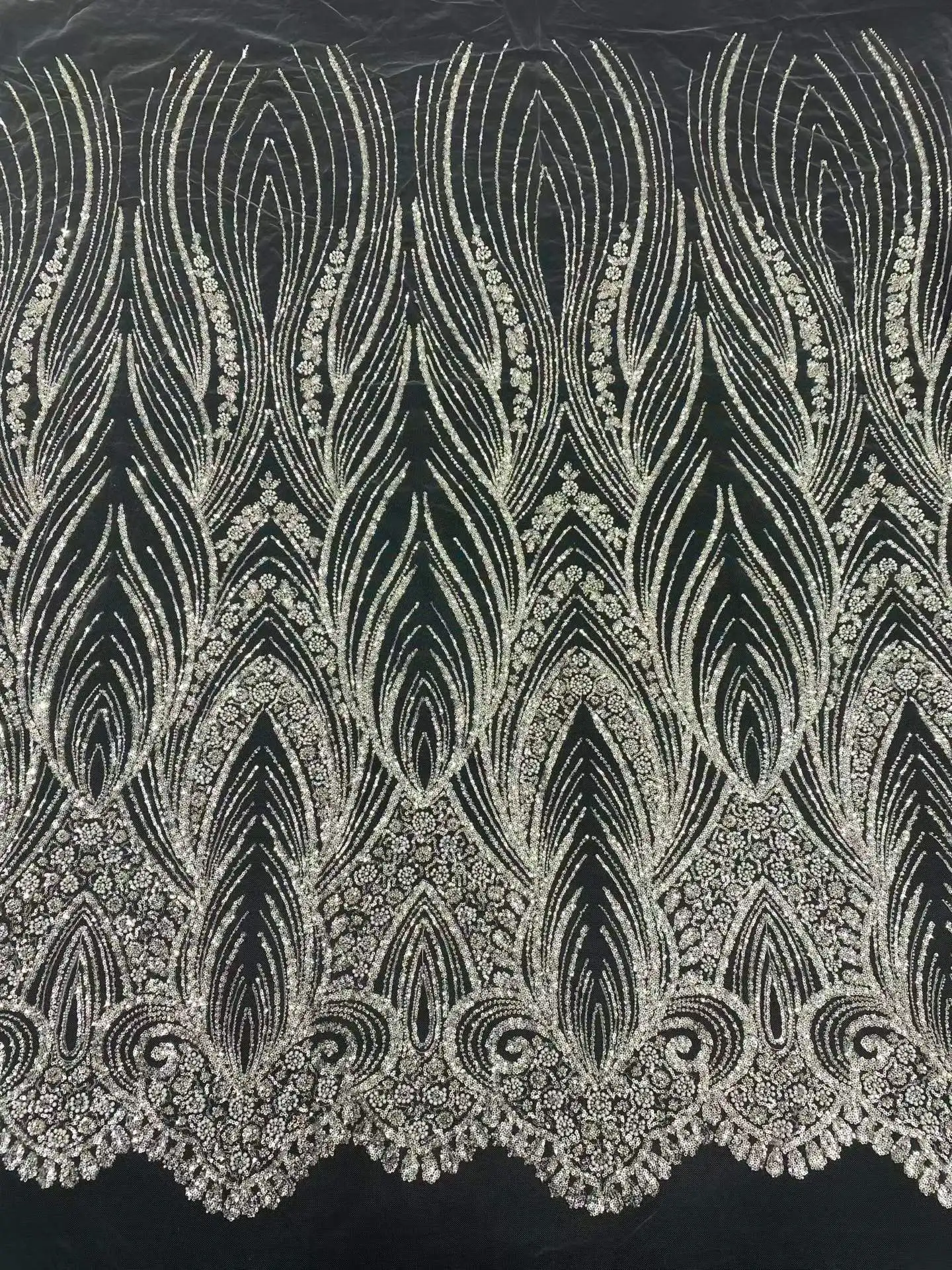 

Elegant African Sequin Tulle Embroidered Gold Lace Fabric 2026 French Beaded Lace Fabric Nigerian Bridal Wedding Dress Material