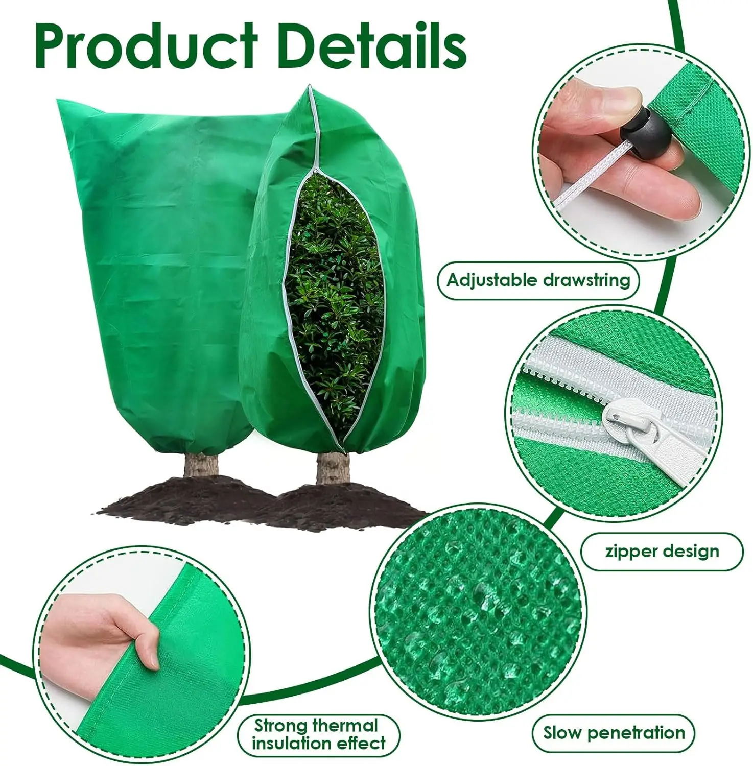 1pcs0100 Winter Plant Warm Cover Non-woven Plant Anti Freezing Bag In Winter Outdoor Yard Vegetation Anti-Frost Bag