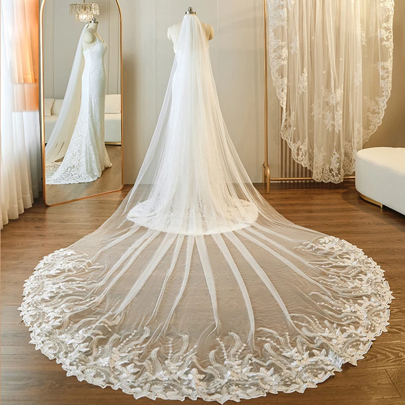 top-quality-real-photos-long-lace-appliques-wedding-veils-for-brides-2026-white-ivory-cathedral-bridal-veil-3-meters-bride-veil