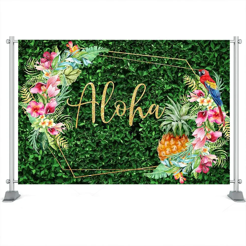 Aloha Sommer Strand Hintergrund Erwachsene Kinder Geburtstag Urlaub Hawaii Party Banner Dekor Flamingo Party Meer Surf Tropischer Hintergrund